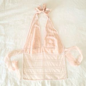 Sheer Beaded Halter Neck